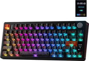 EPOMAKER TH80 V2 PRO Wireless Gaming Keyboard with Screen&Knob, 10000mAh 2.4Ghz/BT/USB-C, RGB, Hot Swap, Custom Driver, NKRO, PBT Keycap, Mechanical Keyboard for PC/Mac (Black, Creamy Jade) EPOMAKER TH80 V2 PRO Wireless Gaming Keyboard with Screen&Knob, 10000mAh 2.4Ghz/BT/USB-C, RGB, Hot Swap, Custom Driver, NKRO, PBT Keycap, Mechanical Keyboard for PC/Mac (Black, Creamy Jade)