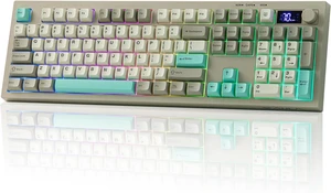 EPOMAKER Aula S102 PRO Membrane Gaming Keyboard w/TFT Screen & Volume KnobSilent Keyboard with Number Pad for PC Game/Office, BT/2.4G/USB, RGB Backlit, Creamy Silicone Structure (Grey) EPOMAKER Aula S102 PRO Membrane Gaming Keyboard w/TFT Screen & Volume KnobSilent Keyboard with Number Pad for PC Game/Office, BT/2.4G/USB, RGB Backlit, Creamy Silicone Structure (Grey)