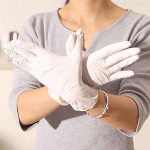 [Ready Stock] Disposable work gloves nitrile rubber professional gloves 100pcs / box,white ,Size L