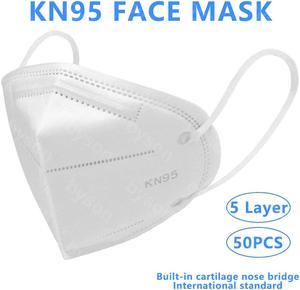 50pcs KN95 Mask Non-Disposable 5 Layers Protective Mask Anti Covid-19 Virus Face Masks Surgical Mask Anti Dust Mask Breathable Dustproof Nonwoven Fabrics 5 Layers Protective Mask