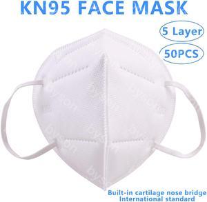 50 Pcs KN95 Mask 5 Layers Non-Disposable Protective Masks Anti-Dust Mask Surgical Face Mask Breathable Dustproof  Nonwoven Fabrics 5 Layers Protective Mask for Adult