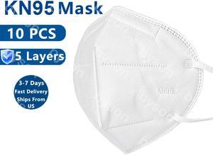 Face Mask 5-layer Non-Disposable Civil Face Mask, Oral And Nasal Hygiene, Breathable, Dustproof, Nonwoven Fabrics, Work Mask - 10 PCS