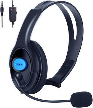 Ackmioxy Adjustable Live Chat Gaming 3.5mm Audio Jack Wired Headset Headphone with Boom Mic and Voice Control for Sony Playstation 4 PS4 Controller