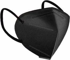 200Pcs Non-Disposable Black KN95 Masks, 3D Mouth Shields 5-layer KN95 Mask Oral And Nasal Hygiene Protection, Breathable, Dustproof, Non-woven Fabrics, Anti PM2.5, Work Mask for Adult & Kids