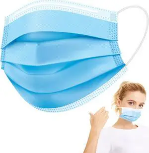 Disposable Face Mask, 3-Ply Anti Dust Earloop Face Mask for Personal Protective Respirator, Disposable Civil Face Mask Work Mask for Adult & Kids - 100Pcs Disposable Face Mask, 3-Ply Anti Dust Earloop Face Mask for Personal Protective Respirator, Disposable Civil Face Mask Work Mask for Adult & Kids - 100Pcs