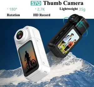 S70 Thumb Action Camera Wireless WIFI Magnetic Suction Neck Mini Cam Wearable Camcorder Sports DV Cycling Small BodyCam Outdoor Video Recorder