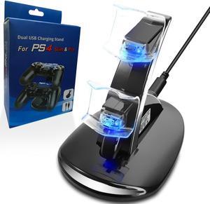 PS4 Controller Charger, Joso Dual USB PS4 Charging Dock Station with Protection Chip LED Indicator, 2.5 Hrs Fast Safe Charging PS4 Charger for Playstation 4/PS4 Pro/PS4 Slim