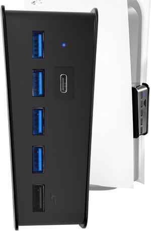 Multiport USB Hub for PS5 Console, Joso High-Speed Expands Game Console Ports Adapter with 5 Port USB Hub and Fast Charging Splitter for PlayStation 5 Dualsence Game Console