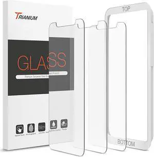 Trianium Tempered Glass Screen Protector Designed for Apple iPhone 11 (2019) / iPhone XR (2018), 3 Pack HD 0.25mm Glass 9H Film (w/Alignment Case Tool included)