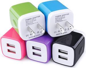 USB Wall Charger, Charging Block, 5Pack 2.1A Wall Plug Portable Power Cube Brick Charger Adapter Compatible with iPhone 11/11 Pro Max/Xs Max/Xs/XR/X/8/7/6S/6 Plus, Samsung Galaxy S20 A10e A20 A50 A80