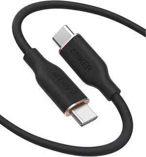 USB C Cable 100W Type C Flow Cord Fast Charging for iPhone 16 Series MacBook Pro 2020 and More (USB 2.0 6FT Black)