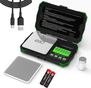 Gram Scale Pocket Size, 200/0.01g Small Scale w/ Tray, Herb Coin Scale LCD Backlight Arrow Scale with USB Power Supply Port Read in 6 Units 50g Calibration Weight Included