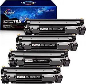 Uniwork Compatible Toner Cartridge Replacement for HP 78A CE278A use for LaserJet Pro P1606dn M1536dnf P1566 P1560 P1606 M1536 Printer Tray, 4 Black Uniwork Compatible Toner Cartridge Replacement for HP 78A CE278A use for LaserJet Pro P1606dn M1536dnf P1566 P1560 P1606 M1536 Printer Tray, 4 Black