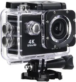 4K HD WiFi Action Sports Camera Wide Angle Lens 30M Waterproof Housing Two Battery Bike Mount Kit Built In Mic  Shipping