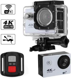 4K Wifi Action Camera 1080P Hd 16Mp Helmet Cam Waterproof Dv Remote Control Sports Video Dvr Silvery action camera 360 camera