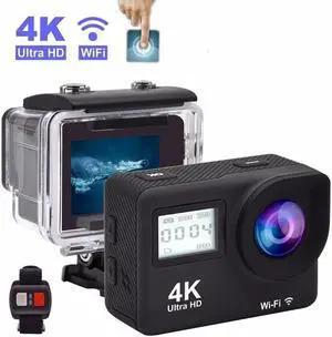DV Camera 4K Touch Screen Dual Dcreen Remote  Control Outdoor Waterproof Wifi camera Diving Action Camera