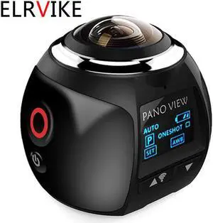 ELRVIKE 4K 360 Action Camera Wifi Mini 2448*2448 Ultra HD Mini Panorama Camera 360 Degree Sport Driving VR Camera HDV