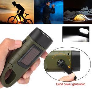 Powered Flashlight Hand Crank Dynamo Rechargeable LED Light Lamp Charging Powerful Torch For Outdoor Camping