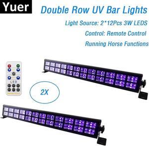 2XLot UV Color LED Bar Lights 24X3W Mini LED Stage Lighting Effect Party Club Disco Light For Home Christmas Holiday Decorations