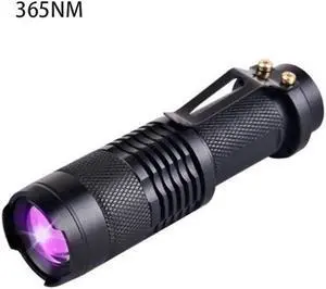 UV Flashlight Purple Violet Light Zoomable Focus UV 365/395nm Torch Lamp Lanterna For Marker Checker Cash Detection