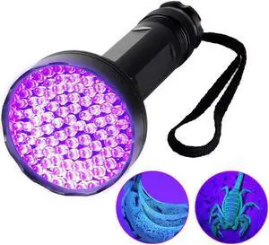Black Light Flashlight Super Bright 100 LED  Torch Ultraviolet Detector Flashlight for Dog Urine,Pet Stains and Bed Bug