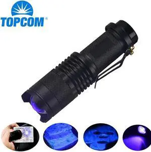365nm & 395nm UV Flashlight Mini Pocket 3w LED UV Light Waterproof Zoomable Ultraviolet Flashlight For Pet Urine Detector