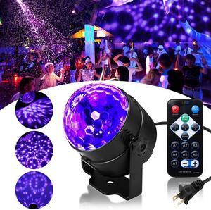 3W UV LED Stage Lights Sound Activated Rotating Disco Ball Party Lights Strobe Light for House Party KTV Club Wedding Christmas