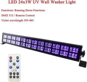 Light 24x3W LED Wall Washer LED UV DMX512 Stage Light Bar Black Party DJ Disco Light For Christmas Indoor Stage Lights