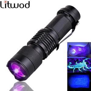 z90+ UV Light Portable mini penlight Light Cree Q5 LED Flashlight Waterproof 3 Modes zoomable Adjustable focus Lantern