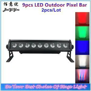 2pcs/Lot Outdoor 9pcs 18W RGBWA+UV 6In 1 LED Pixel Bar LED Wall Washer Light Matrix Entertainment Party Lightings