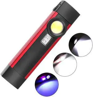 COB 395 UV LED Flashlight USB Car Overhaul Light 3W Aluminum-plastic 4 Modes Waterproof Outdoor Working Lighting Convenient