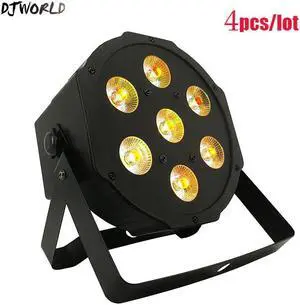 4pcs/lot LED Flat Wash Par 7x18W RGBWA+UV 6IN1 Lighting DMX512 Wash Spotlight Stage Effect Light  For DJ Disco Bar Party