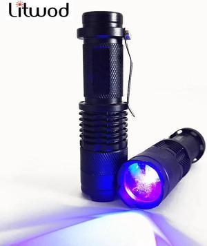 UV Flashlight Ultraviolet Torch Mini penlight Light Use AA/14500 battery Waterproof 3 Mode zoomable Adjustable Focus Lantern