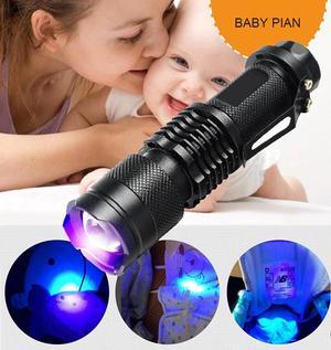 365nm/395nm UV Flashlight Ultra Violet Light Zoomable UV light Torch Lamp For Marker Checker Detection Use AA/14500 battery