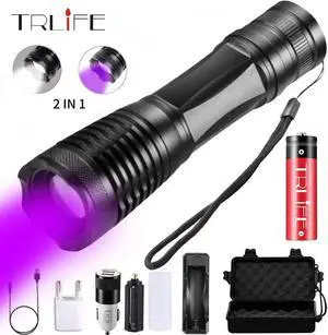 2 in 1 UV Flashlight LED Linternas Torch 395nm Ultraviolet Urine Detector Light for camping Carpet Pet Urine Catch Scorpions