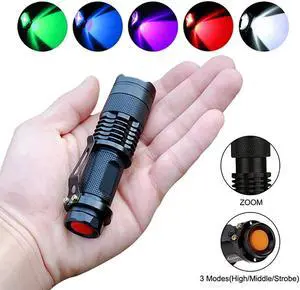 Flashlight Torch Mini Q5 Portable Zoom Outdoor Light Waterproof Zoomable LED Lantern 14500 AA Lamp White Green Blue Red