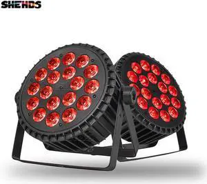 2/4pcs 18x18W RGBWA+UV Aluminum Alloy LED Flat Par Light DMX 512For DJ Disco Party Projector Nightclub Bar  Stage Lighting