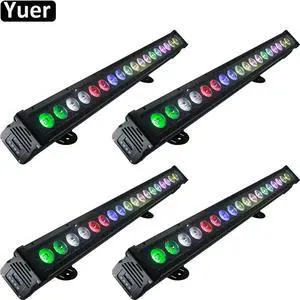 4Pcs/Lot Pixel 18X18W RGBWA-UV LED 6IN1Waterproof Wall Washer Light DMX512 LED Bar Wedding Light DJ Disco Party Wall Wash Lights