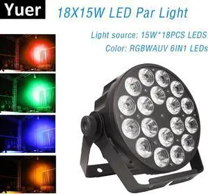 LED Par Light 18X15W Dj LED Par Cans RGBWA-UV 6IN1 Wash Disco Light DMX Controller Dj Effect For Small Party KTV Stage Lighting