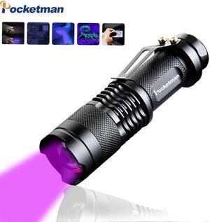 flashlight Mini LED Torch 395nm blacklight Wavelength Violet Light  9LED Flash Light Torch lantern Aluminum Lamp