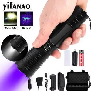 2in1 UV Flashlight 395nm LED Tactical Torch Linternas Purple Light Ultraviolet Urine Detector Blacklight Urine Scorpions 2in1 UV Flashlight 395nm LED Tactical Torch Linternas Purple Light Ultraviolet Urine Detector Blacklight Urine Scorpions