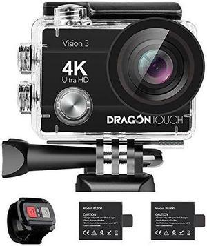 DragonTouch 4K Action Camera 16MP Vision 3 170 Wide Angle WiFi Sports Camera Underwater Waterproof Camera Remote Control