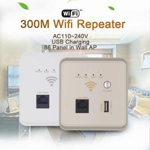300Mbps Wireless AP WiFi Router Repeater 86 Panel in Wall Access Point USB2.0 Wireless Router SSID 2.4G 802.11n 10/100M WAN LAN