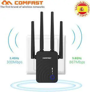 Wireless Wifi Repeater/Router 1200Mbps 2.4G 5G Dual Band Wifi Signal Amplifier Signal Booster Network Range Extender 4 antennas