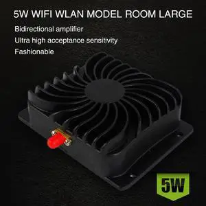 2.4GHz Black Durable Repeater 5W Aluminum Power Amplifier Broadband Low Noise WIFI High Power Signal Booster For Wireless Router