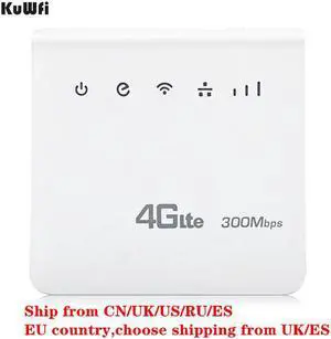 300Mbps Router 4G LTE CPE Router Mobile WiFi Wireless Indoor Router 2.4GHz WFi Hotspot With Lan Port SIM Card Slot