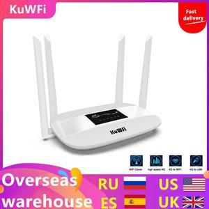 300Mbps Unlocked 4G LTE Wifi Router, Indoor 4G Wireless CPE Router with 4Pcs Antennas and LAN Port&SIM Card Slot Up to 32users