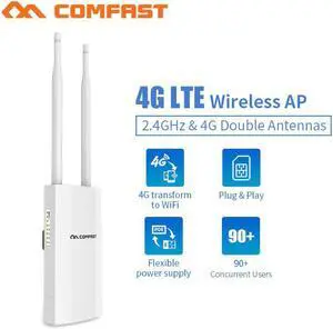 Outdoor Access Point 4G Lte Wireless AP Sim Card Slot Wifi Router WAN/LAN Port 4G Lte+2.4Ghz WIFI coverage Base Station AP