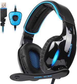 SA-902 Stereo Gaming Headset 7.1 Virtual Surround Bass Gaming Earphone Headphone with Mic LED Light for Computer PC Gamer