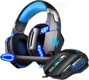 Gaming Headphones Headset wired Stereo with microphone big Earphone +Gaming Mouse 5000 DPI Mice Wired USB for PC Pro Gamer